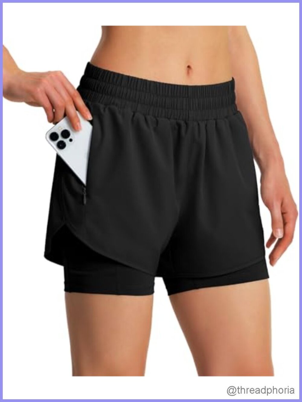 Women's 2-in-1 Athletic Running Shorts with Liner Quick Dry Pockets